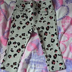 Gymboree Gray and Pink Leopard Print Leggings
